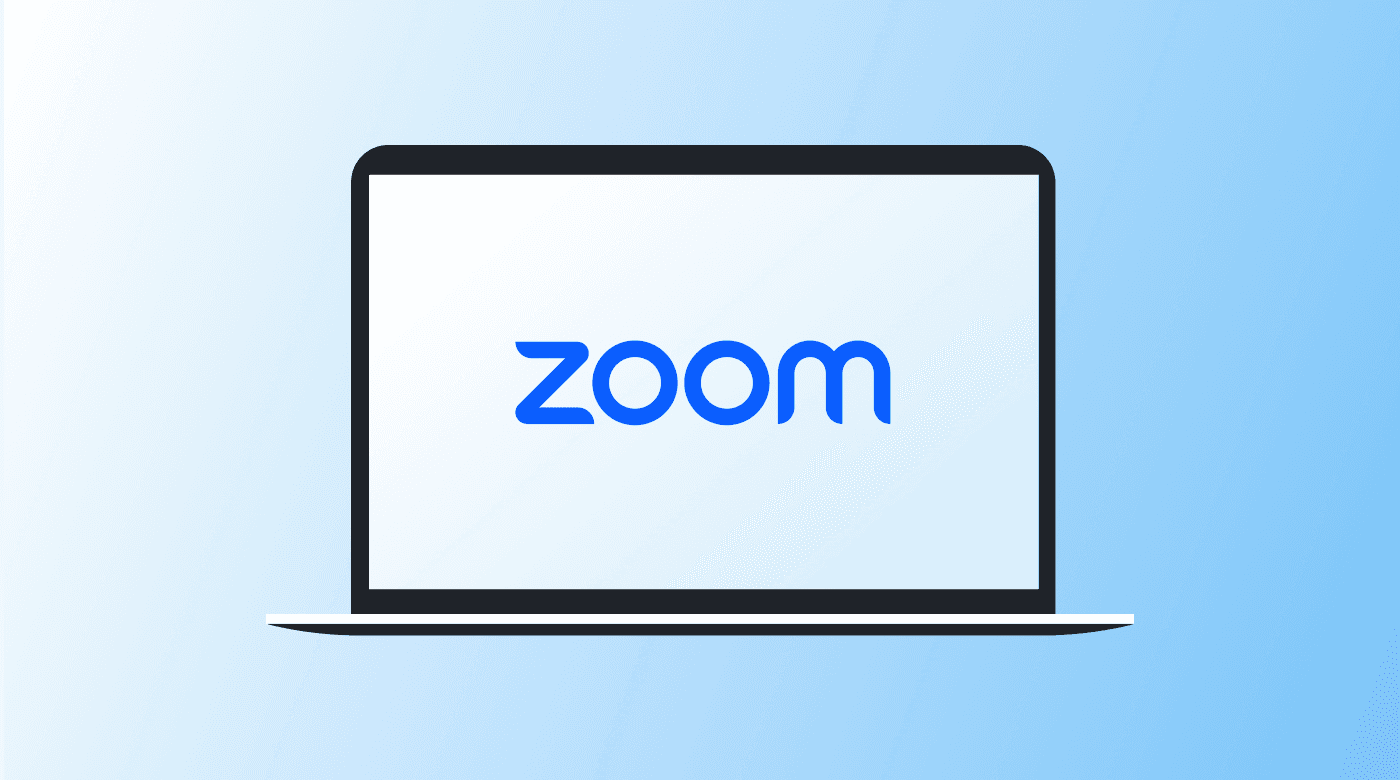 Zoom logo on laptop display