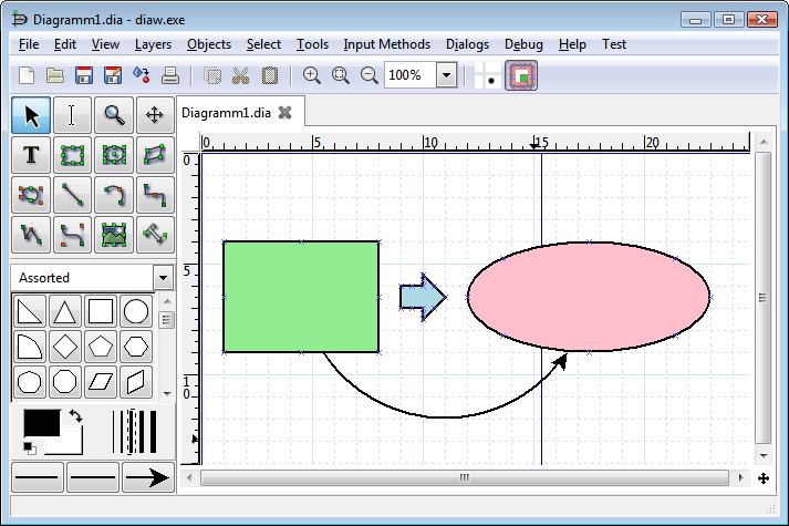 Dia simple flowchart and diagram tool