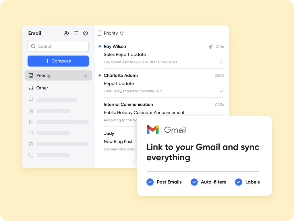 Instant Gmail integration & smart management