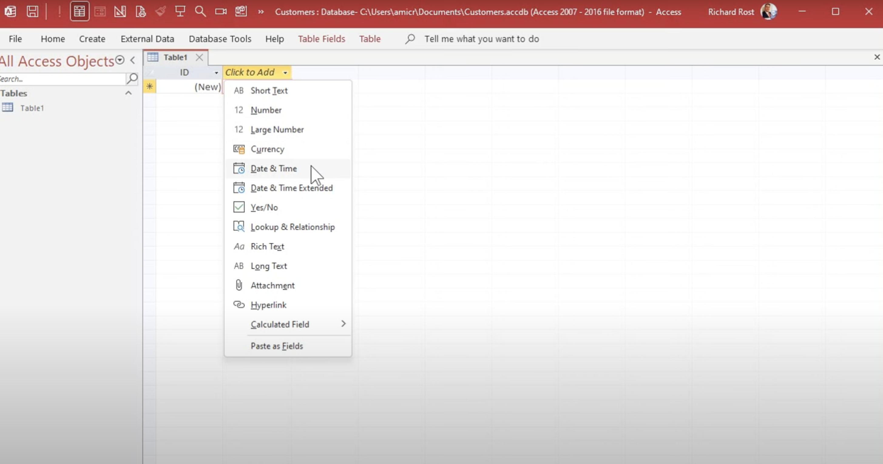 Adding to the database in Access