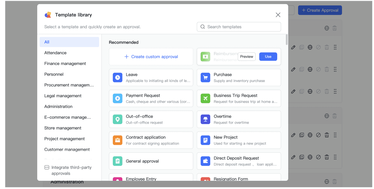 Screenshot of approval process in Lark