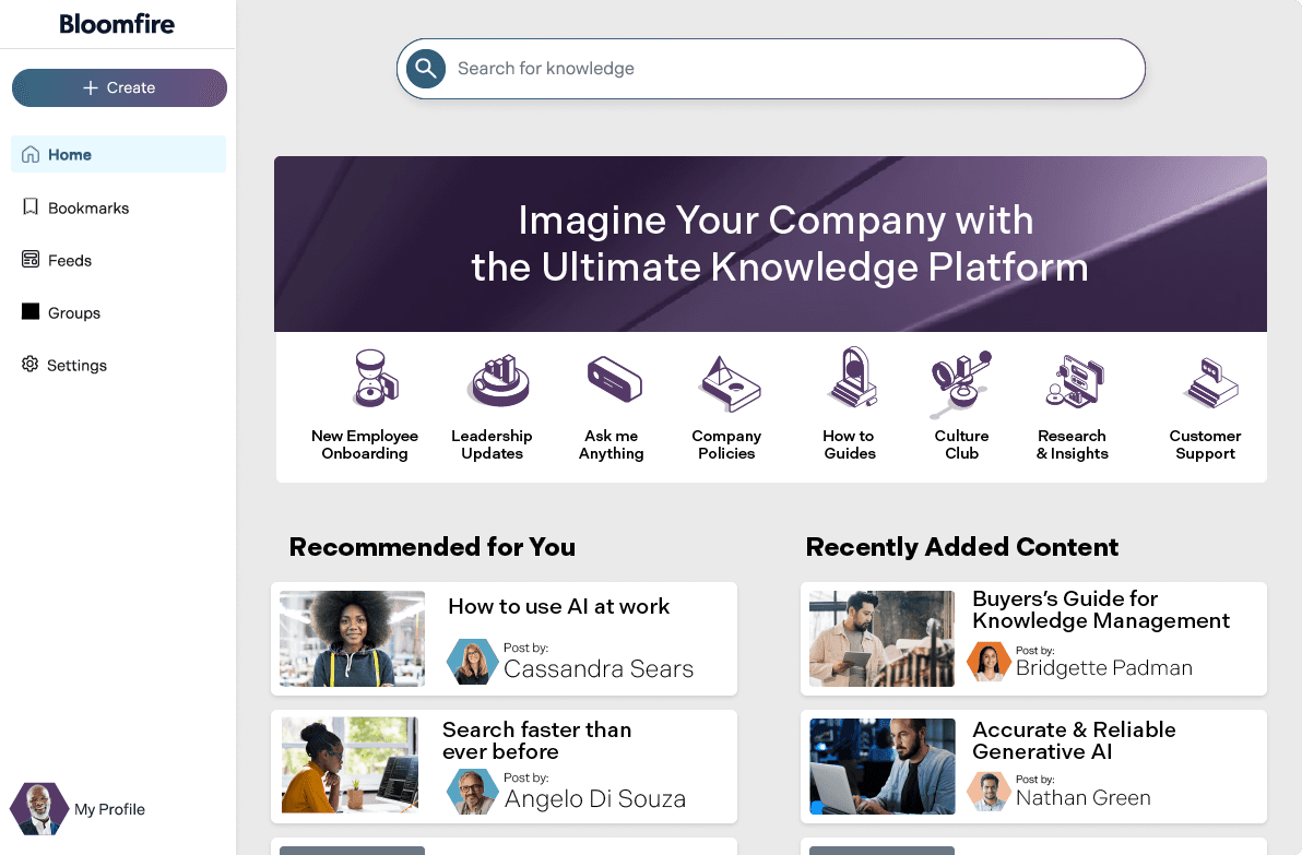 Knowledge repository in Bloomfire