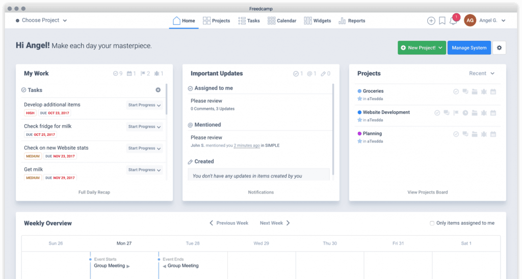 Feedcamp interface
