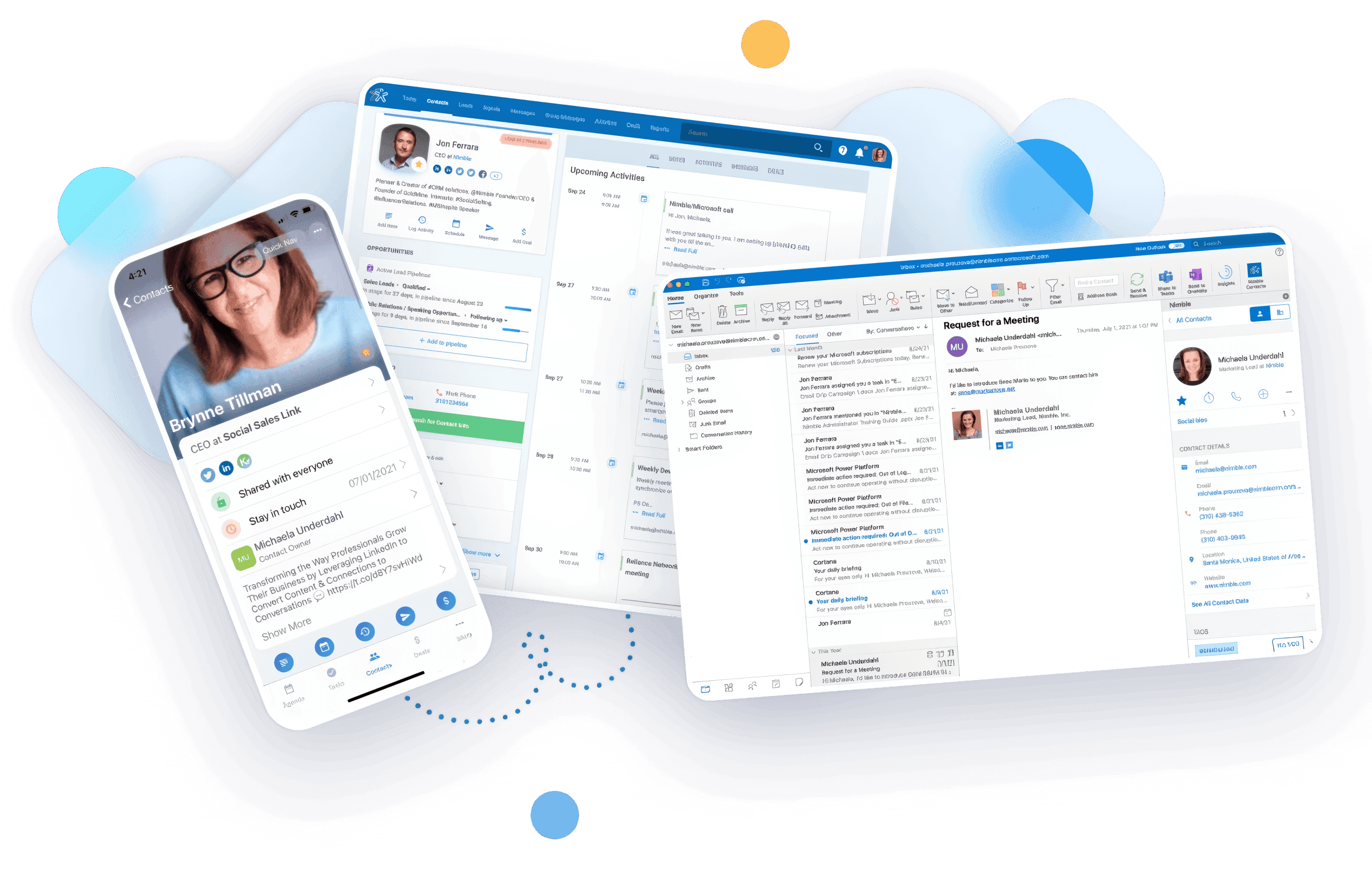 Nimble's unified CRM and real-time social insights interface
