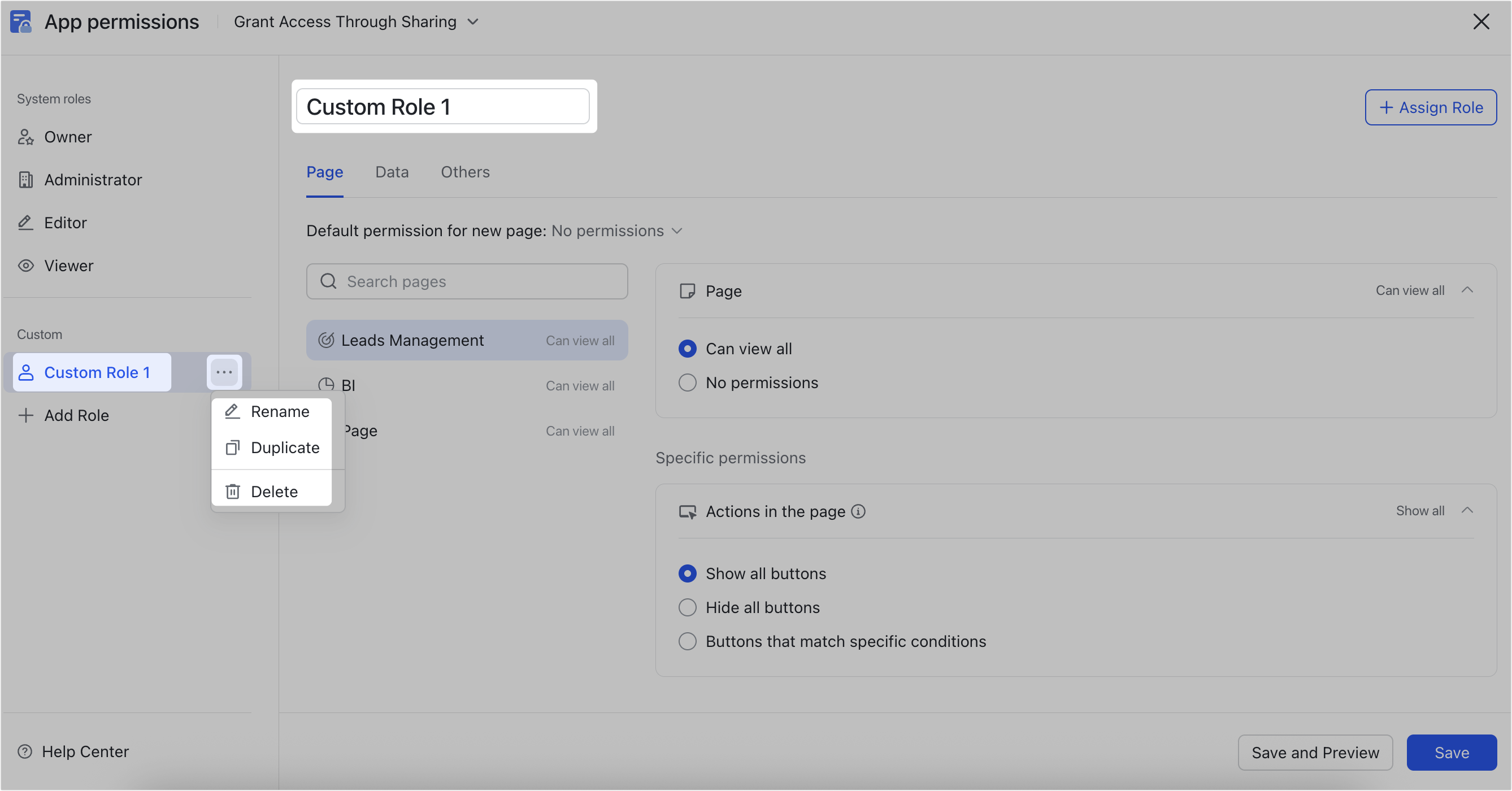 Manage Base app permissions