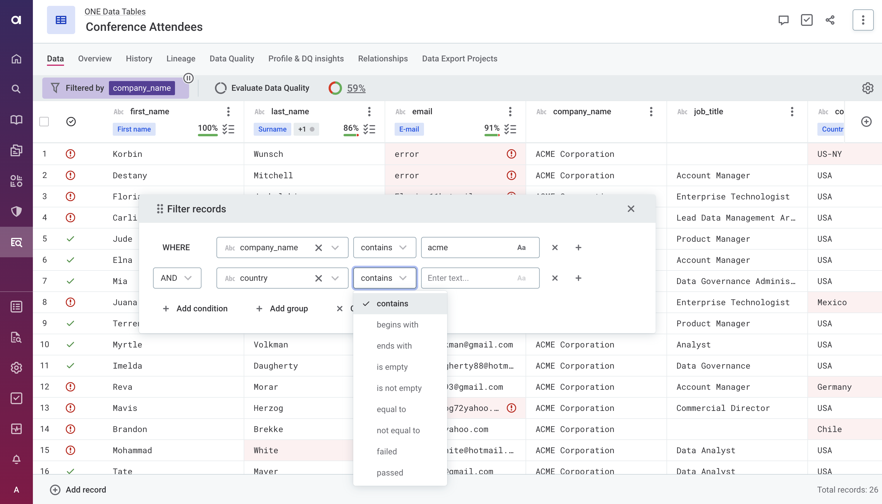 Ataccama ONE combines master data management with advanced data quality
