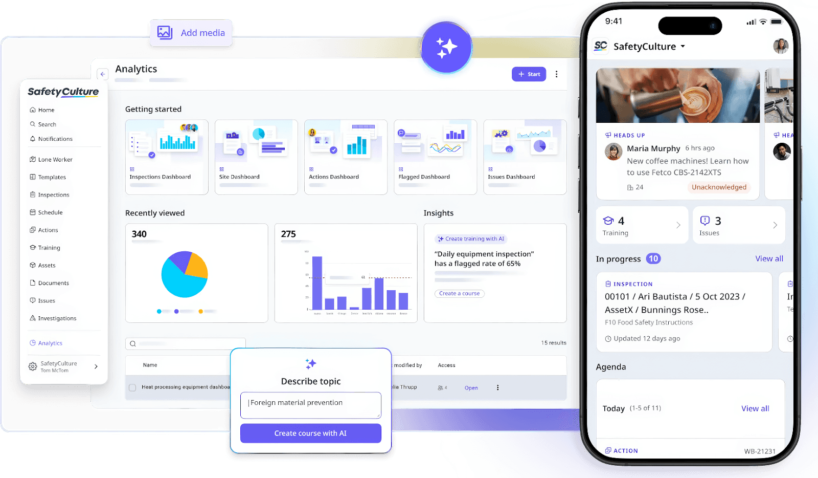 SafetyCulture's workplace safety platform interface