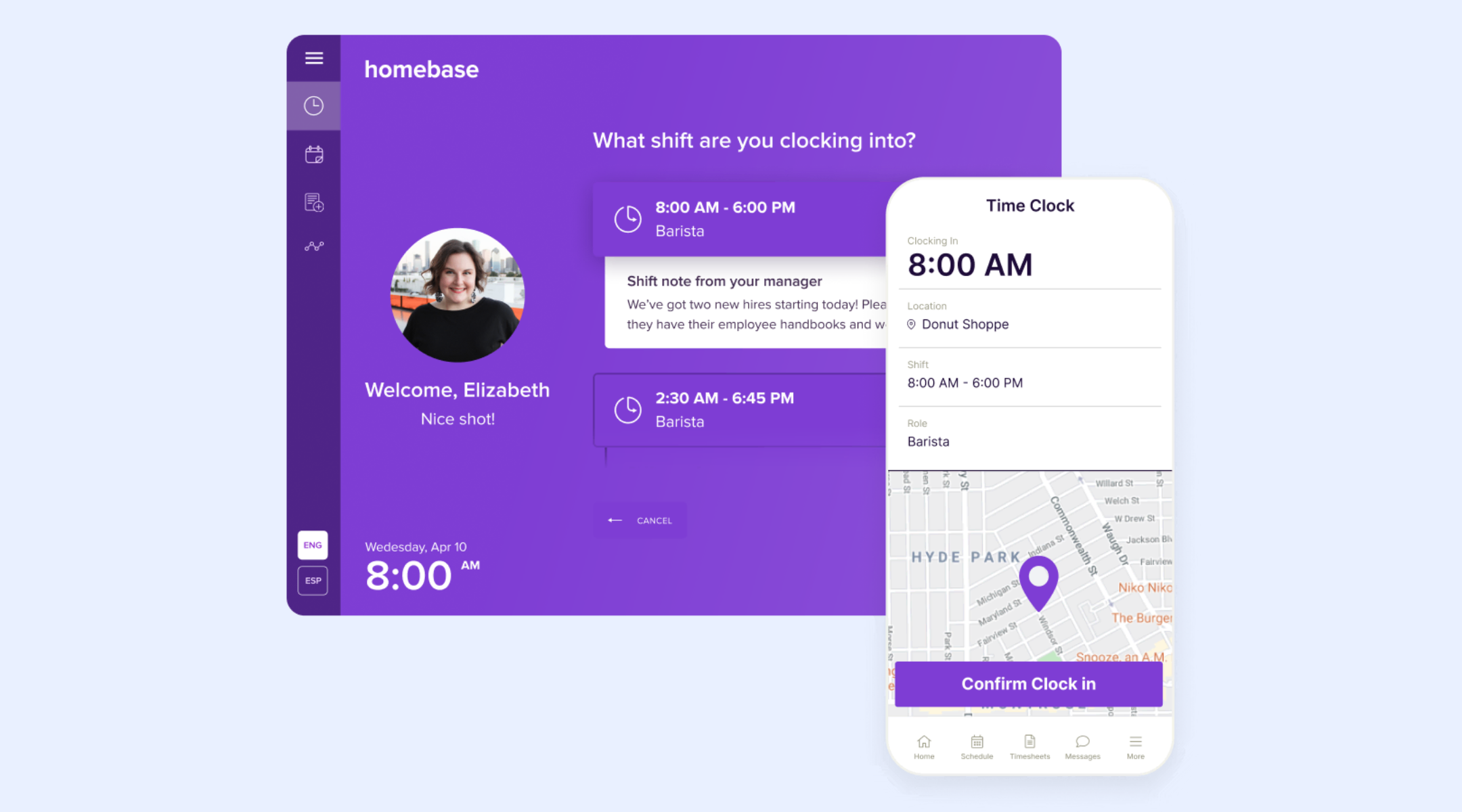 Homebase: Time clock app & software for hourly teams