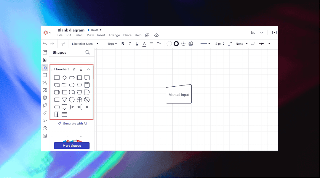 Lucid flowchart shape library