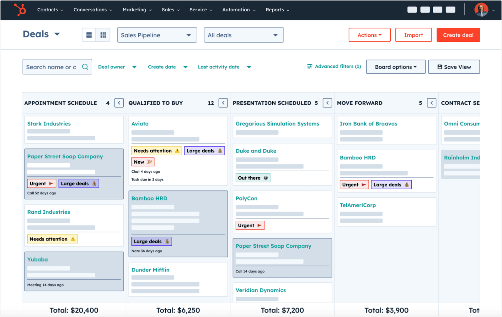 Get a clear view of all your deals
