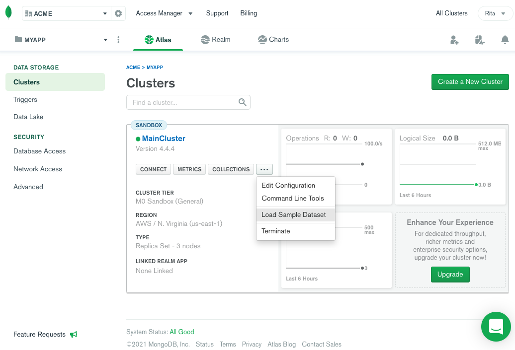 MongoDB Atlas: Best for scalable managed NoSQL databases