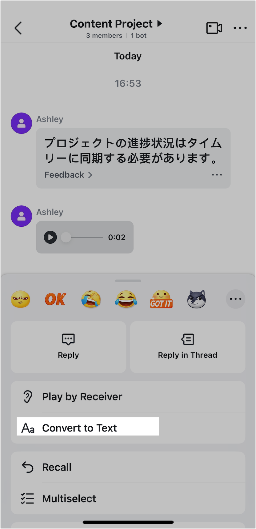 Translate messages