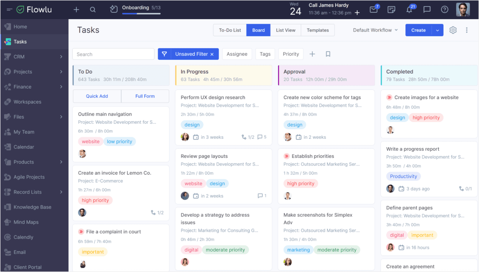 Tasks in CRM