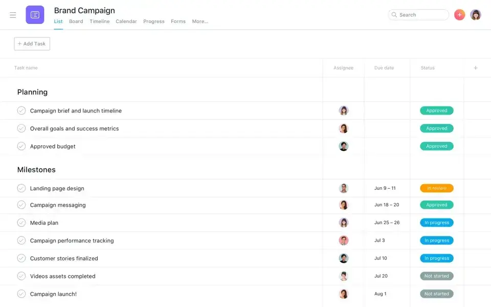 Asana for blending sprint planning