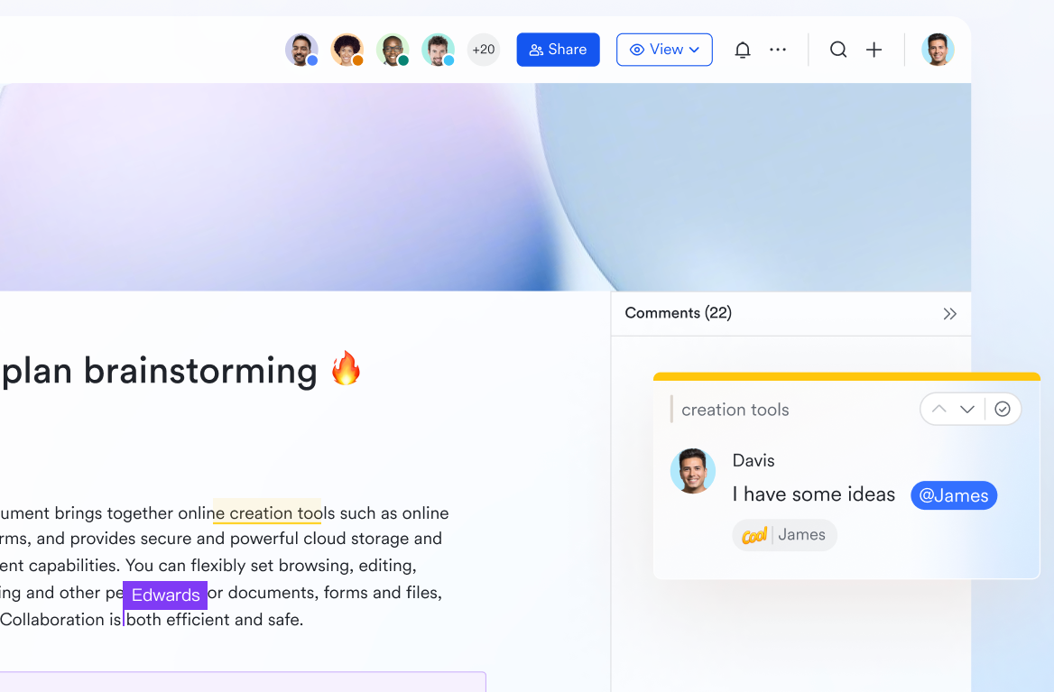 Lark Docs fosters seamless collaboration and rich context