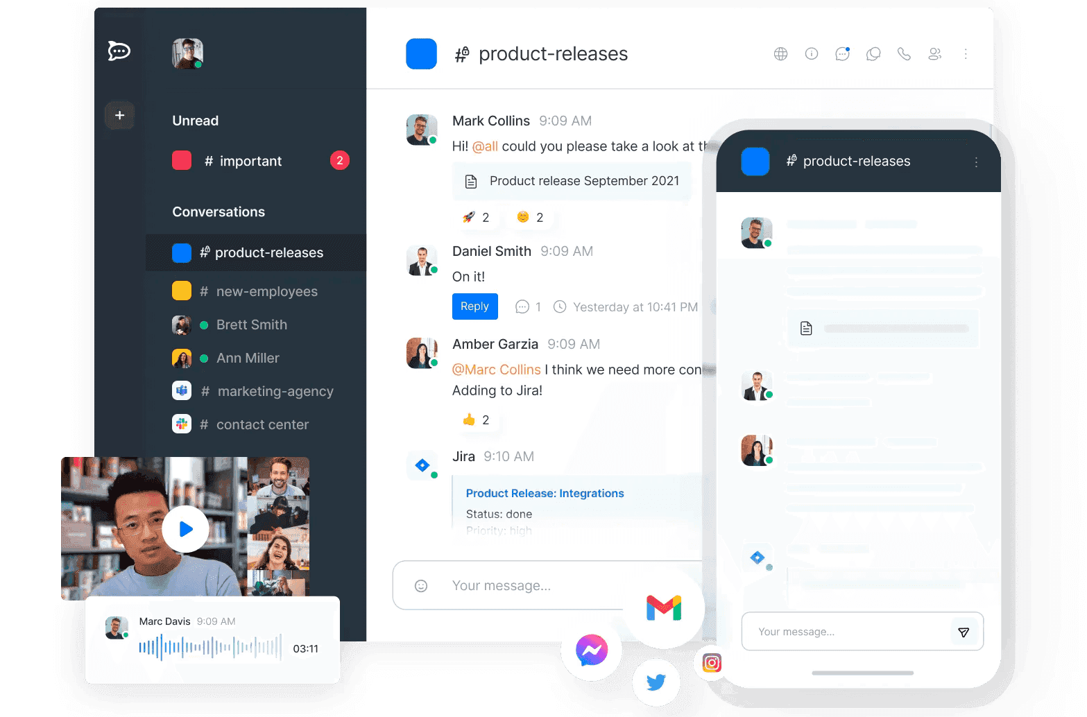 Rocket.chat is an open-source collaboration tool that works on mobile and desktop