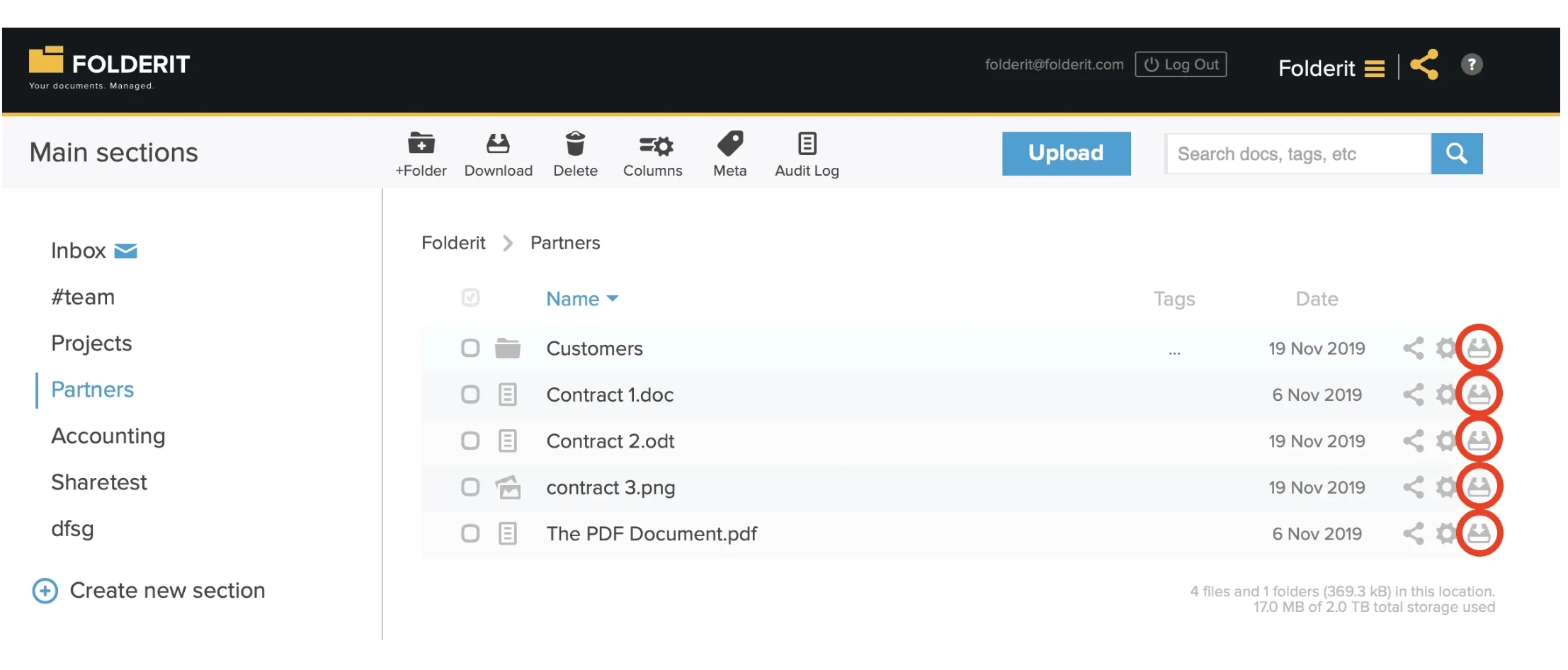 Folderit of document management