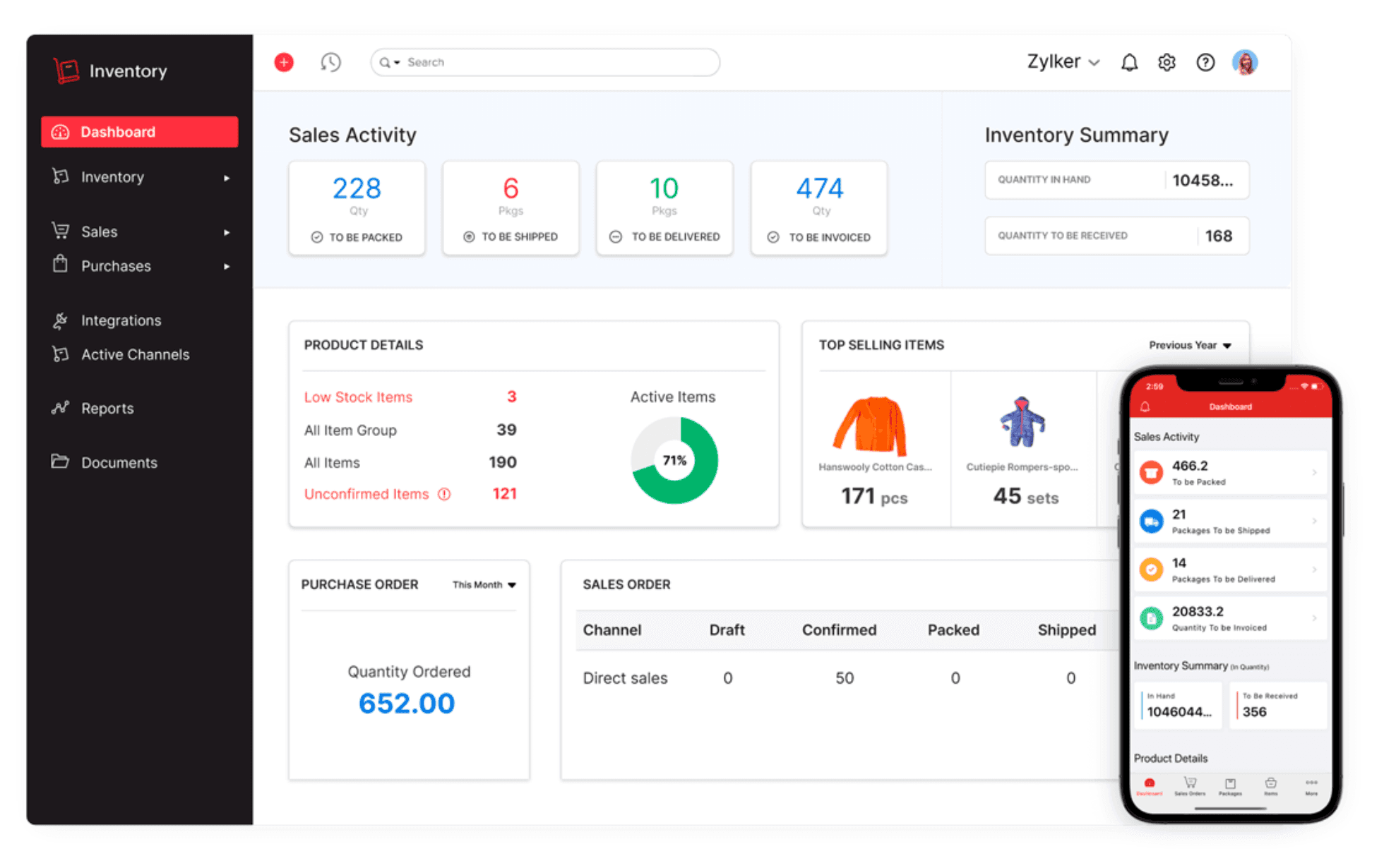 The interface of Zoho CRM