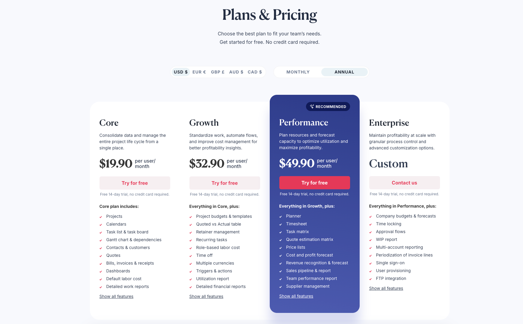 Scoro pricing plans
