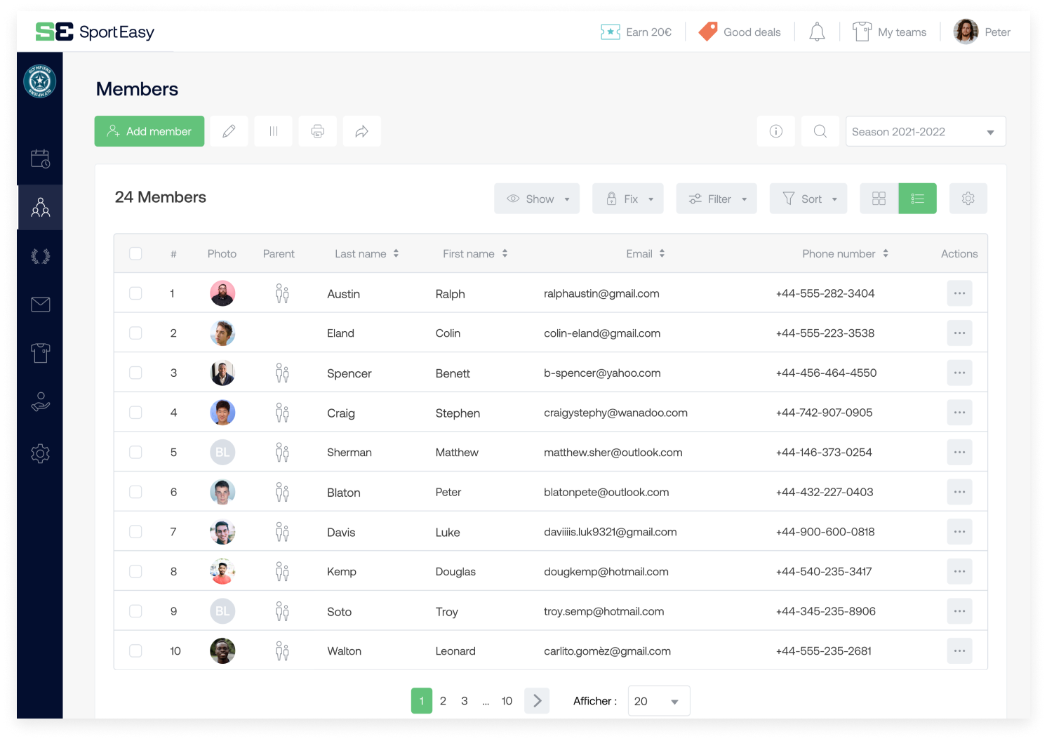 Sportseasy CRM designed exclusively for sports clubs