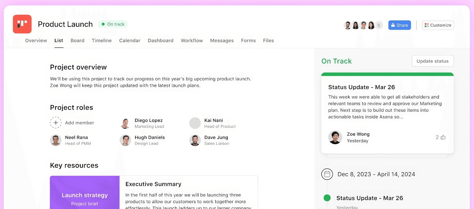 Asana's versatile project and task organizer