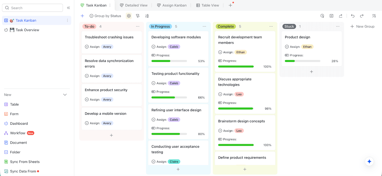 Lark Kanban board (with AI) template