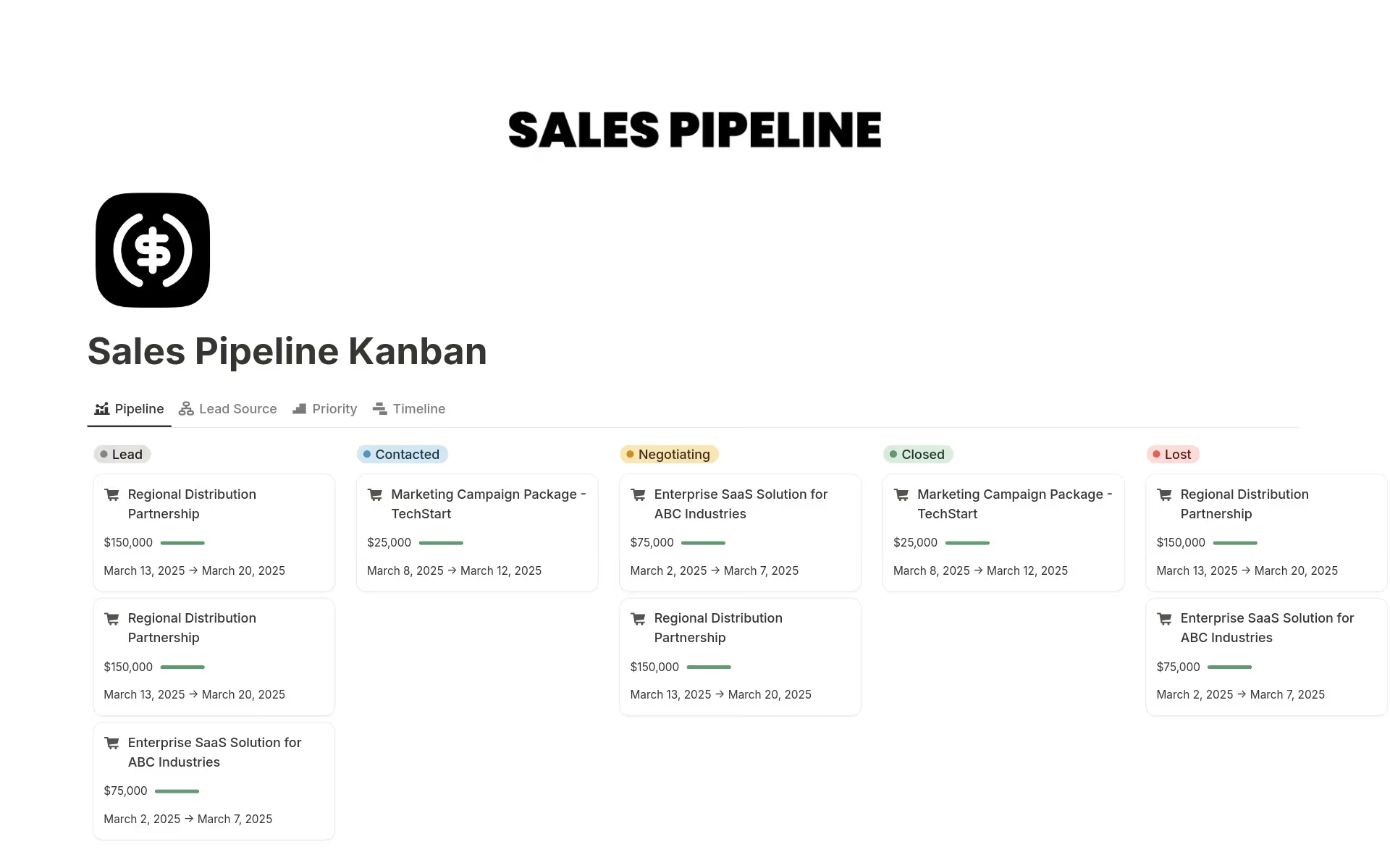 Sales Pipeline by Notion