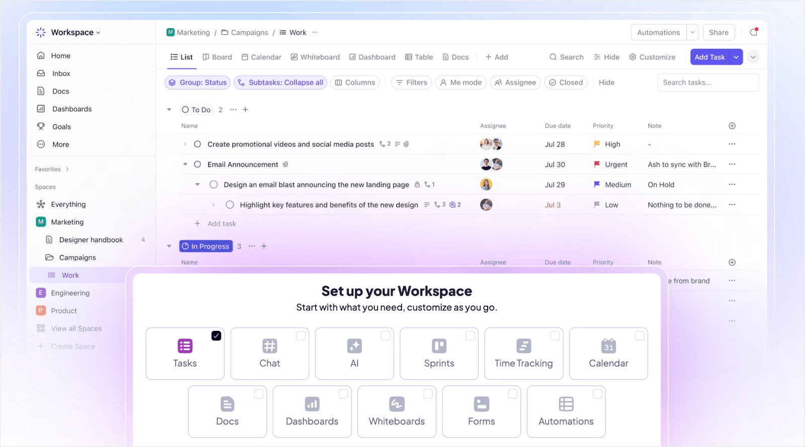 Everything in One Place in ClickUp