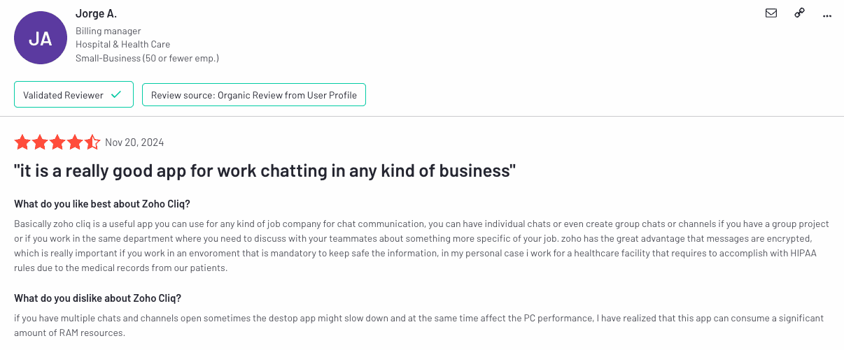 A positive review of Zoho Cliq
