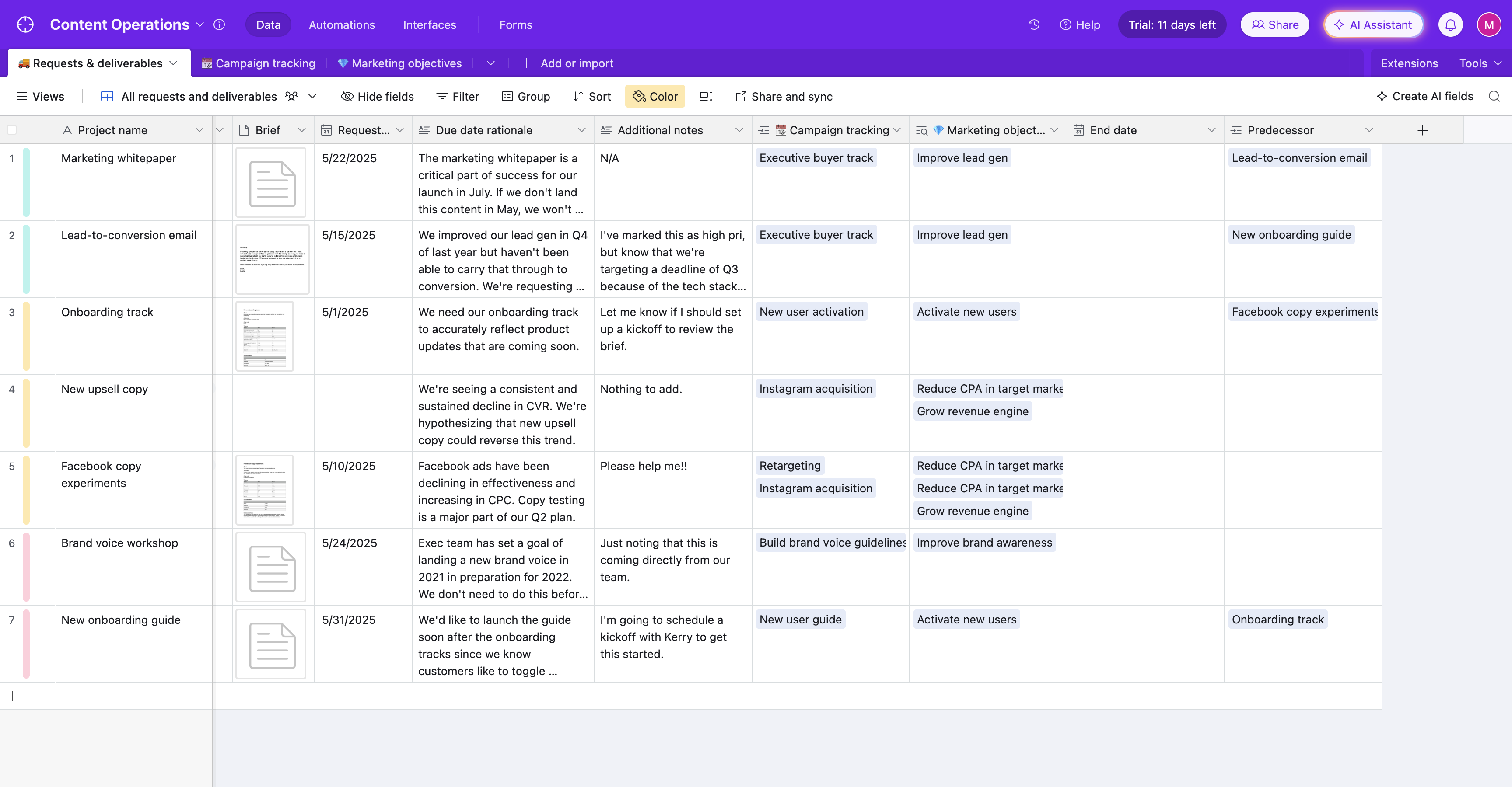 Airtable deal tracking platform