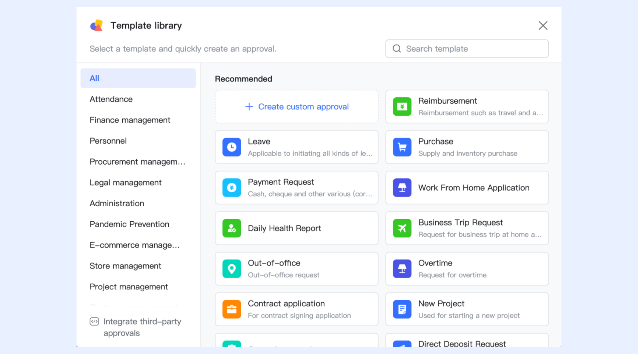 Ready-made templates for HR, admin, finance, and more
