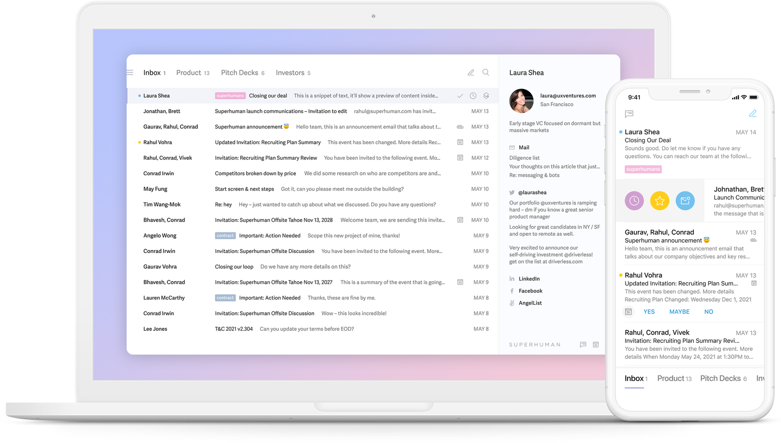 Superhuman productivity workflows email management