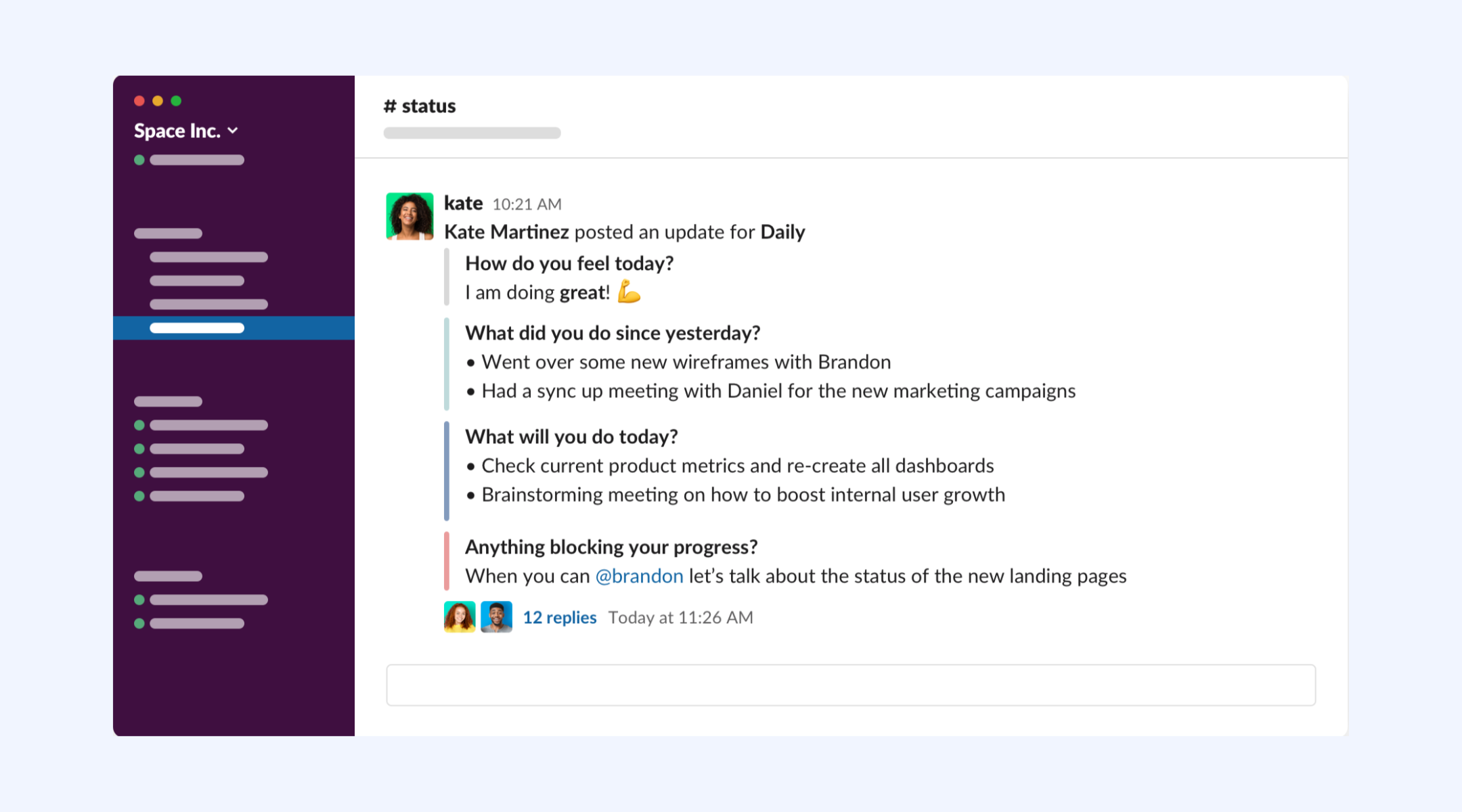 Track tasks with messages and reminders