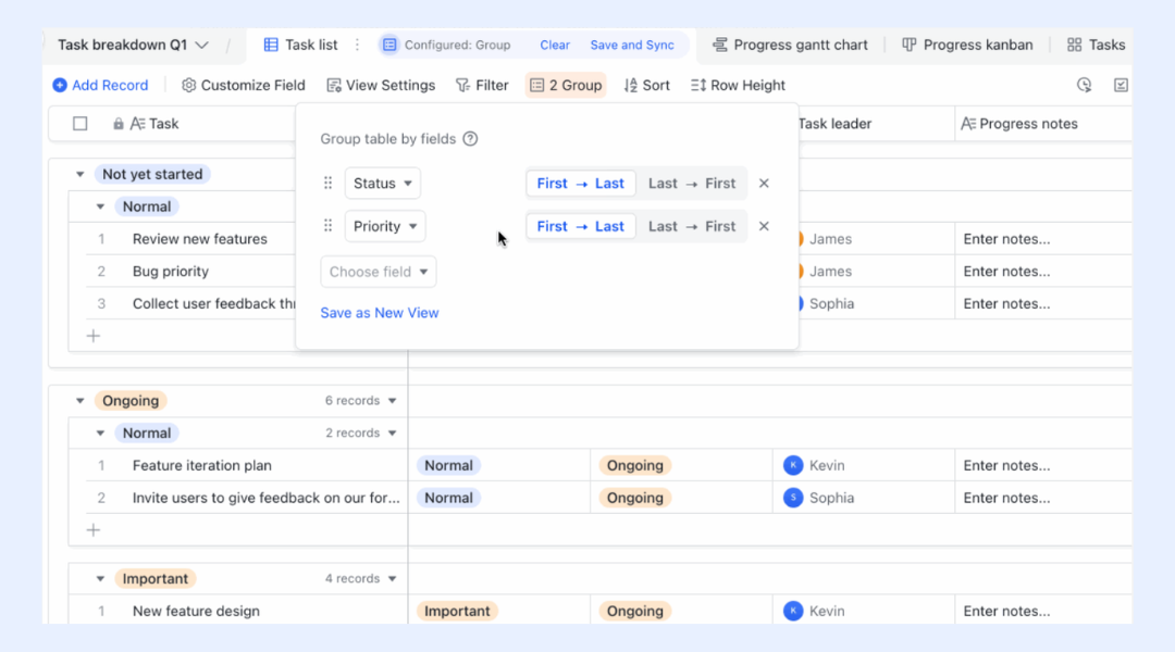 Groups and Filters help in organizing the projects