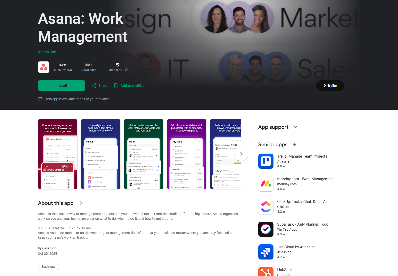 Asana for task tracking