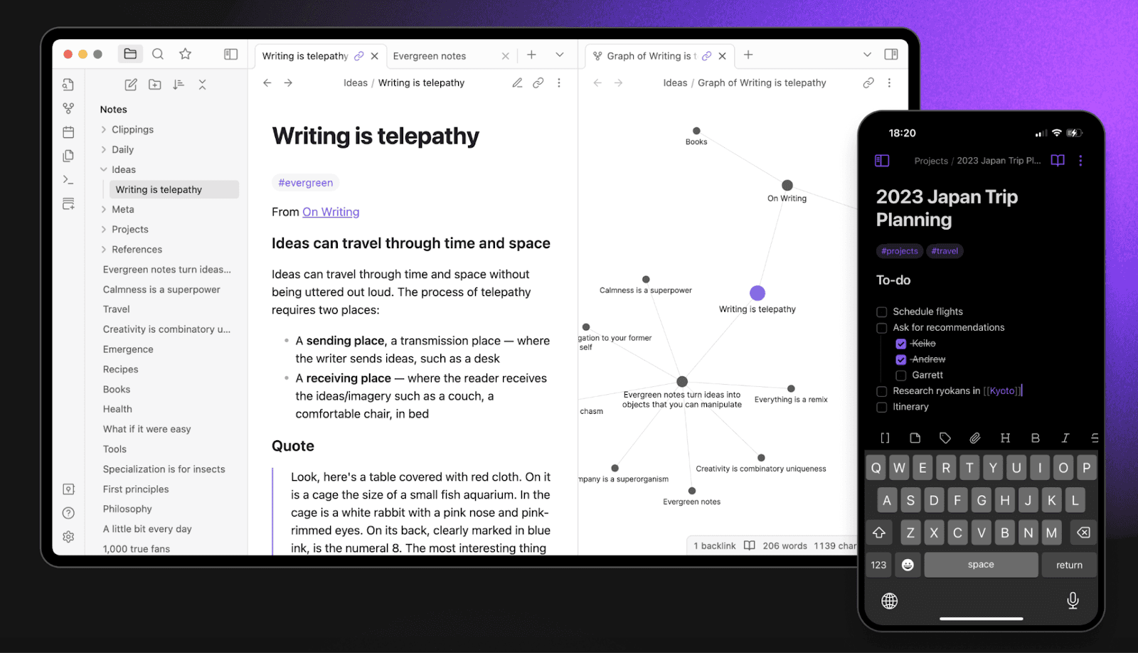 Obsidian meeting notes app
