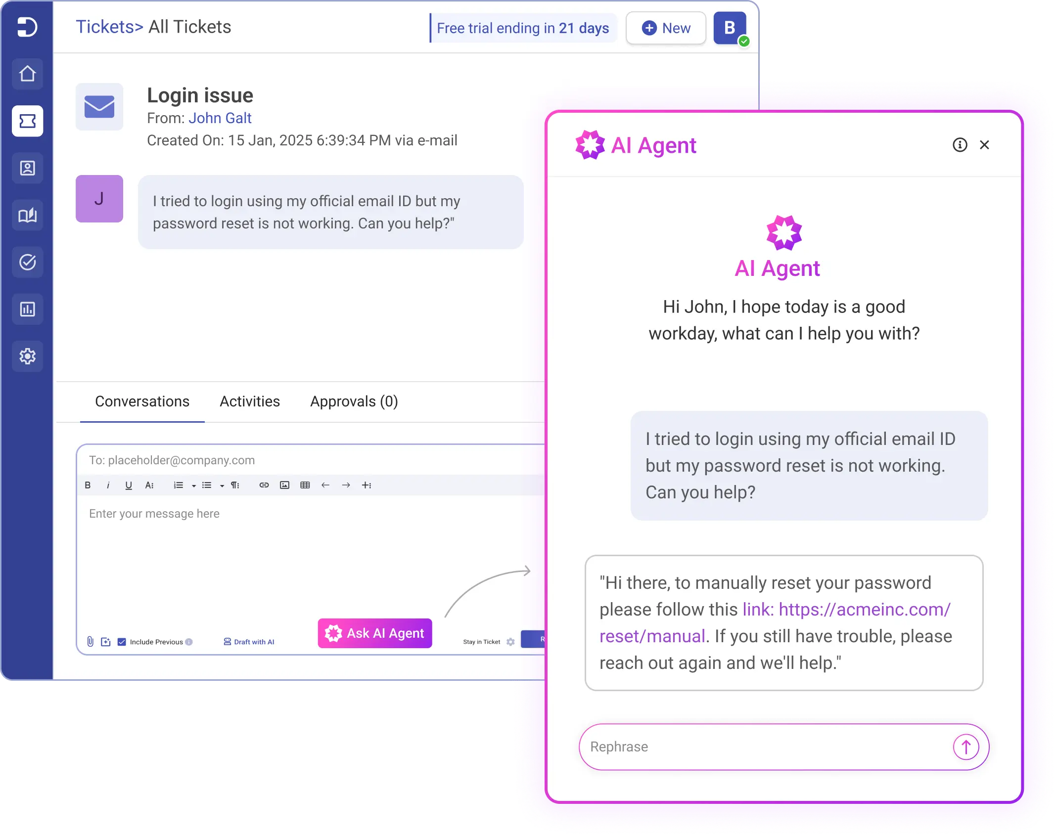 Desk365 integrates helpdesk support directly into Microsoft Teams