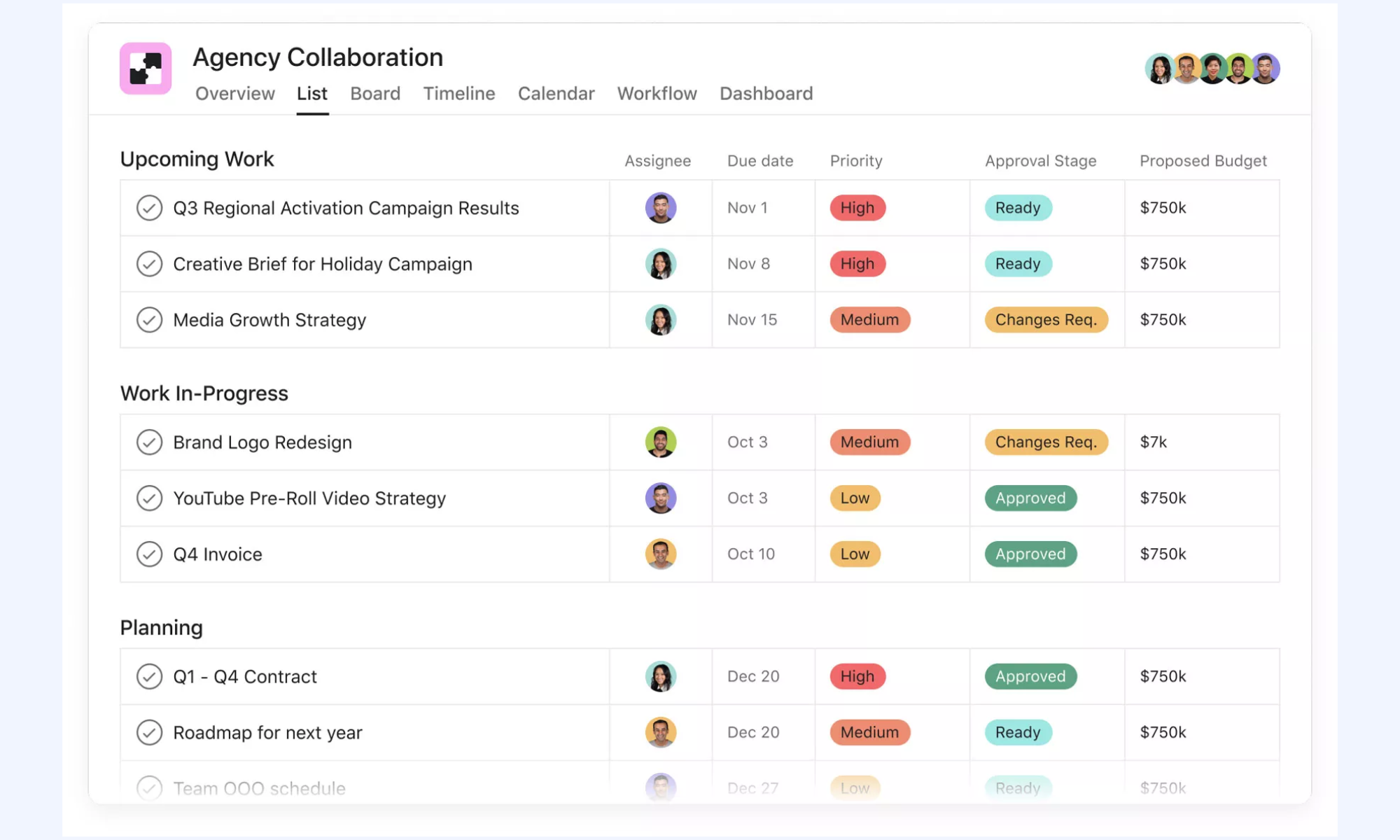 Asana structured task execution