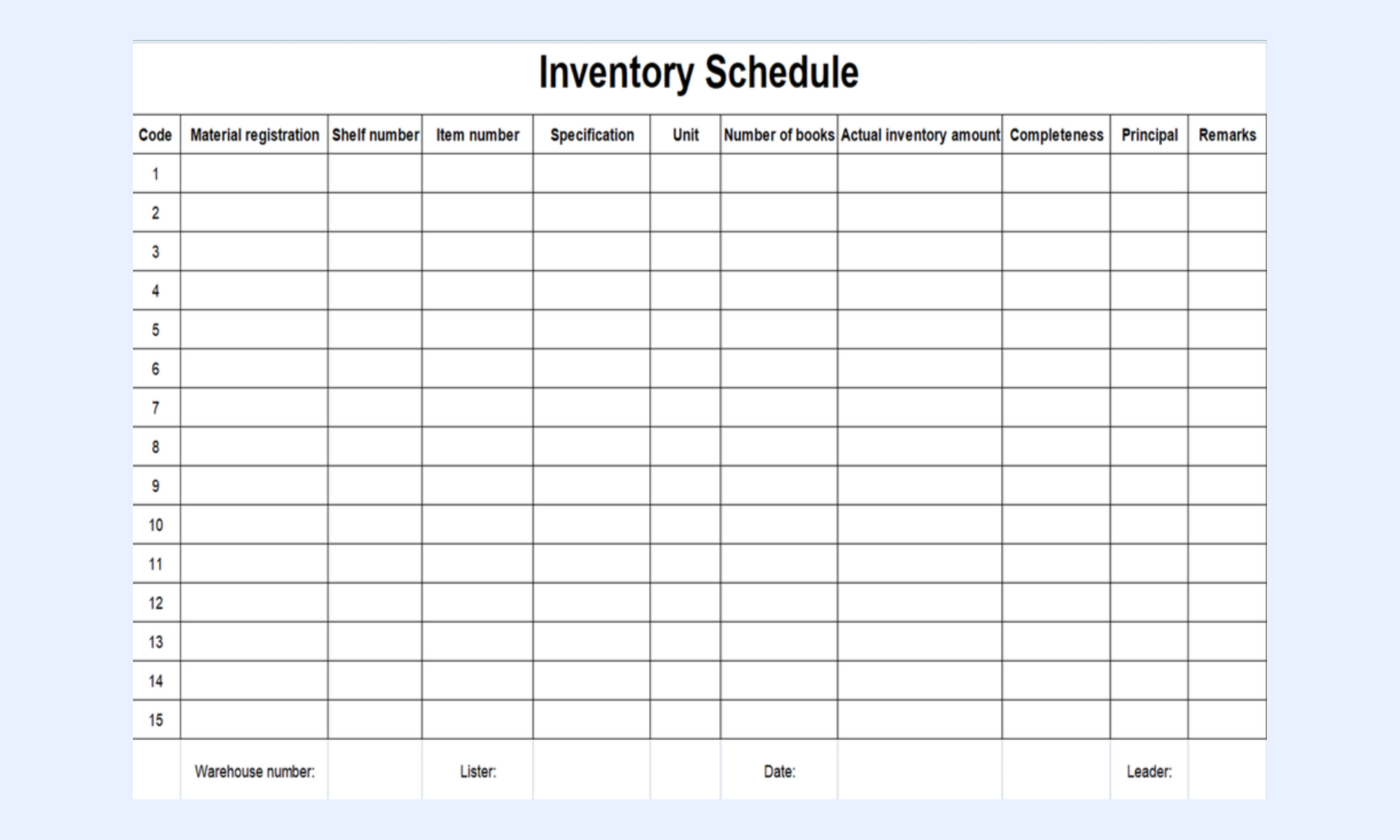 Schedule the delivery dates using this template