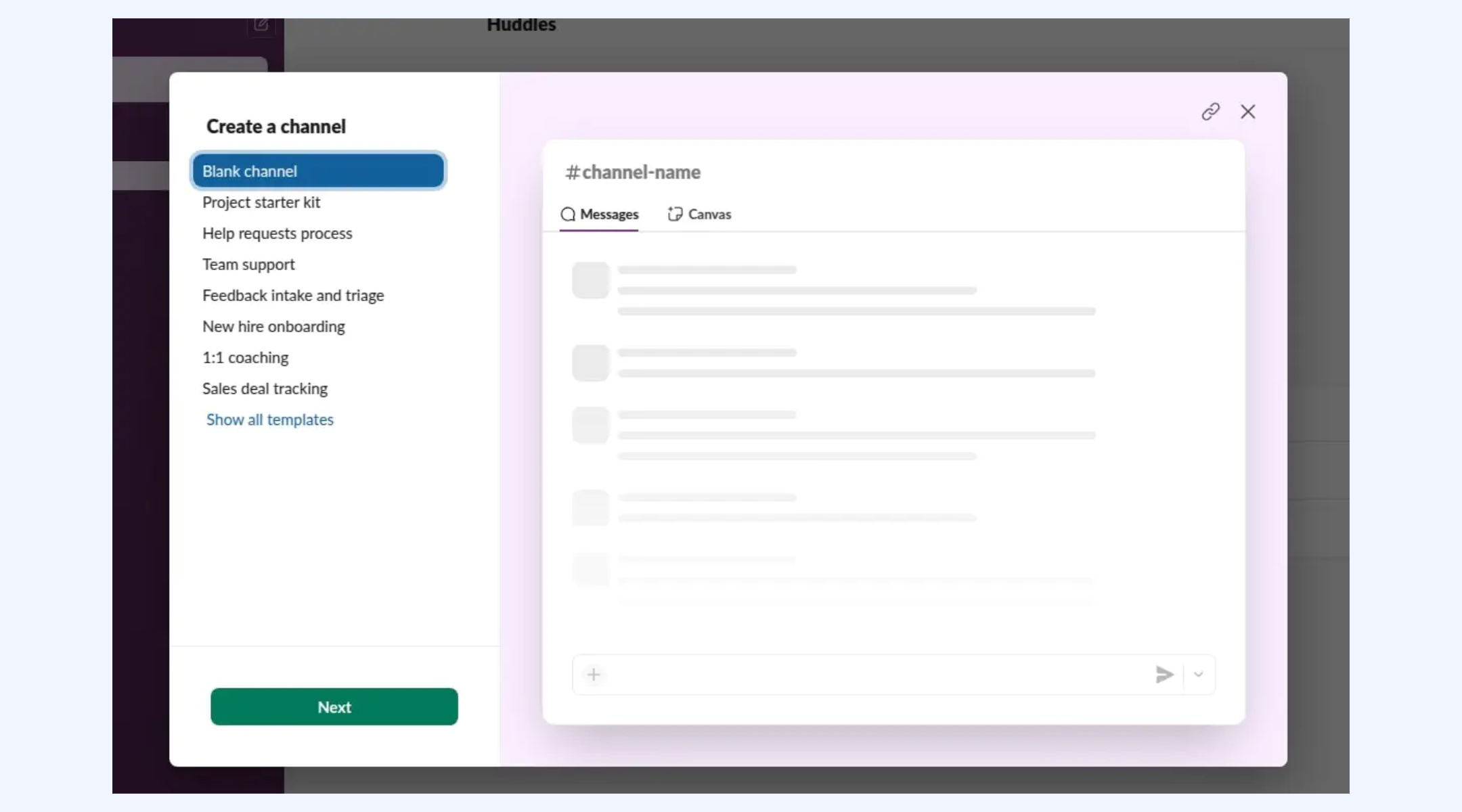 Create dedicated project channels