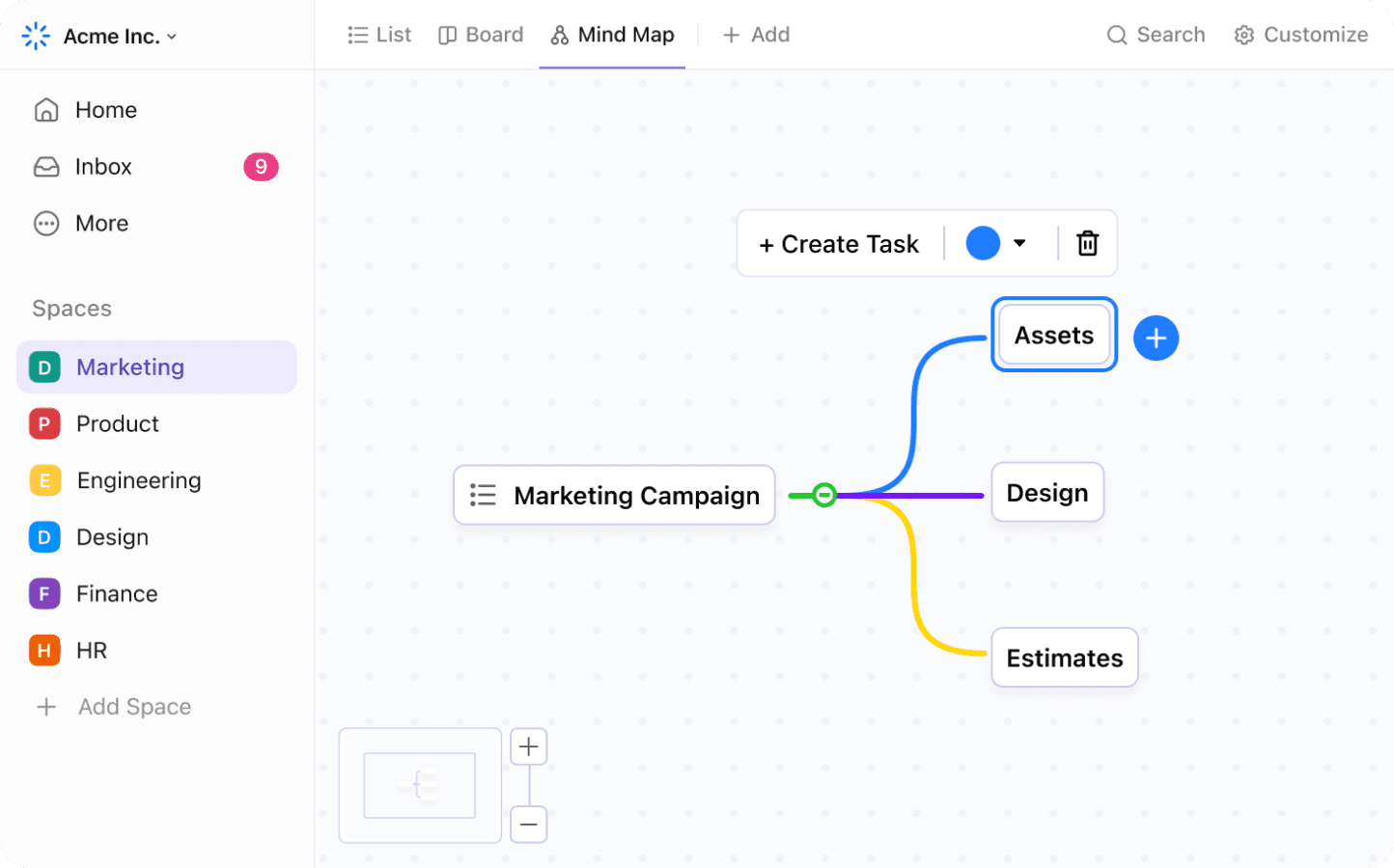 ClickUp mind maps