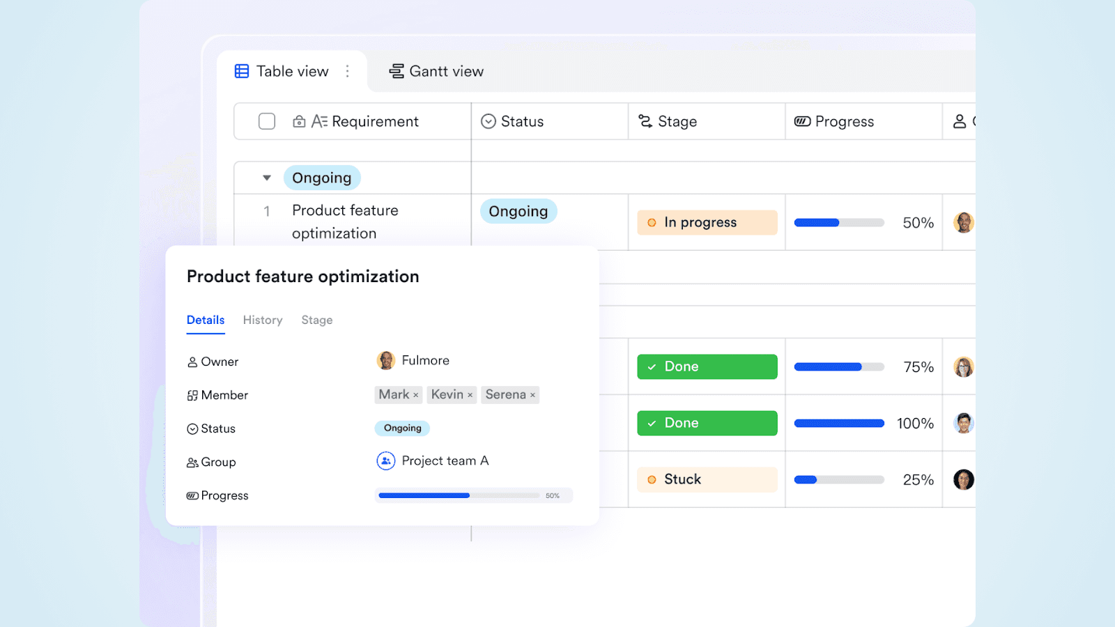 project tracking with Lark Base