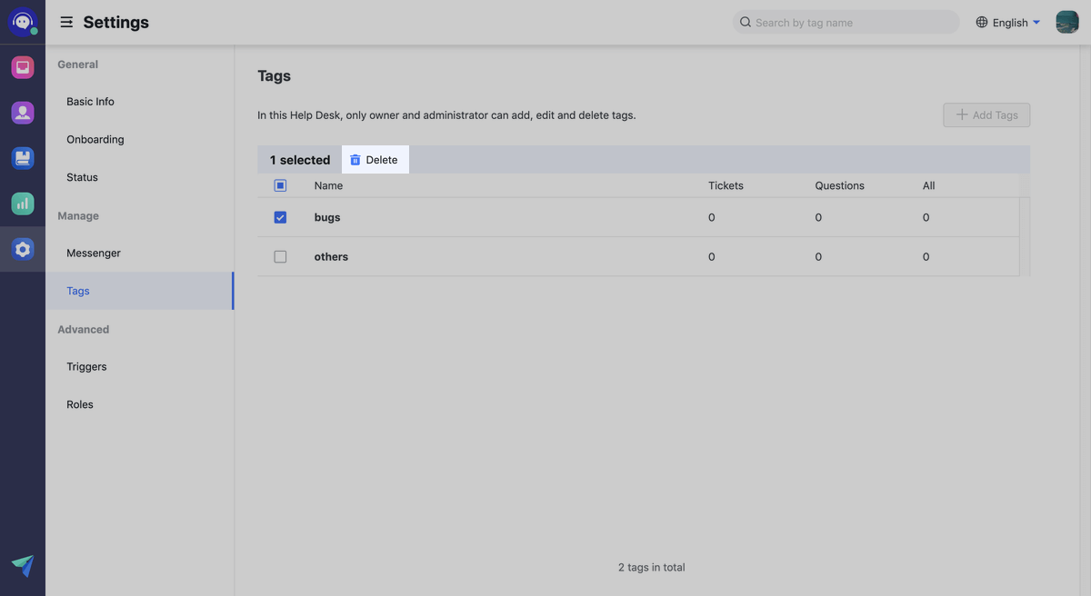 Adjust settings
