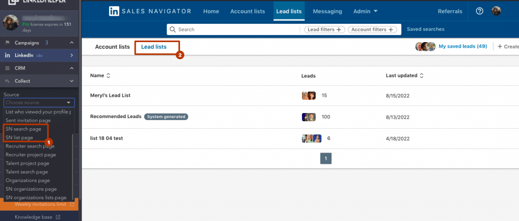 LinkedIn Sales Navigator for lead discovery tool