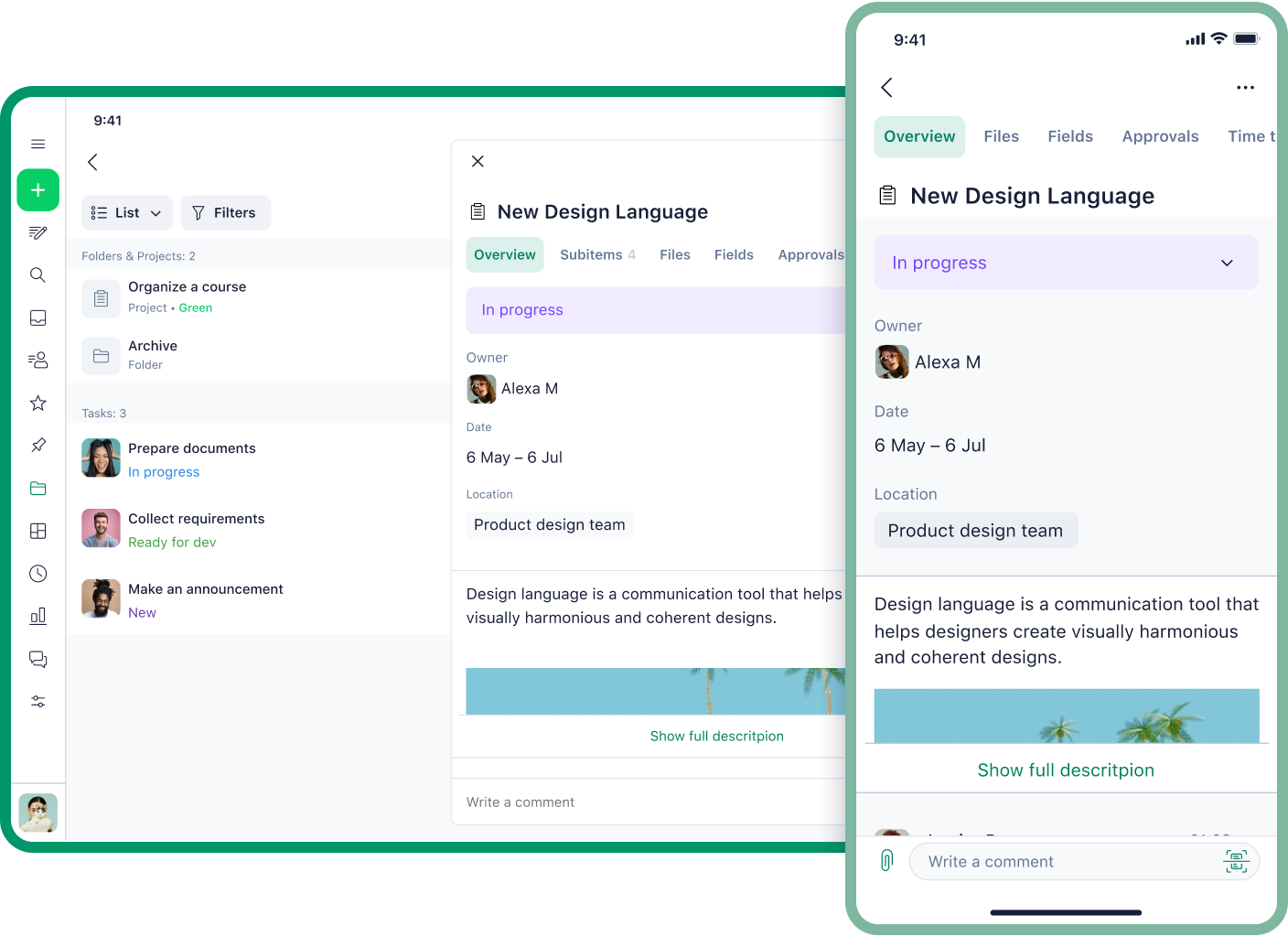 Wrike mobile application