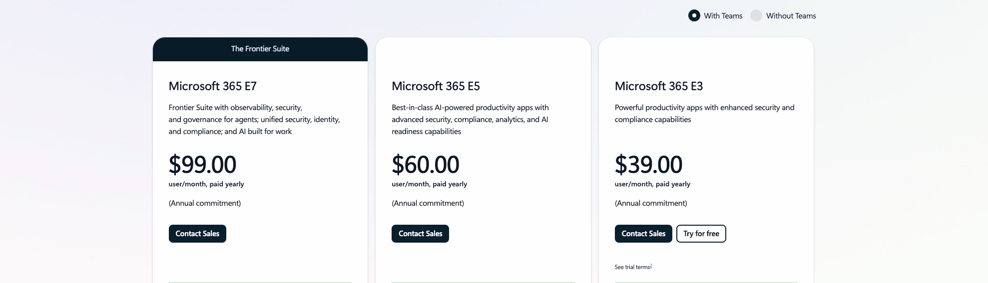 Microsoft 365's latest prices for enterprises in 2026