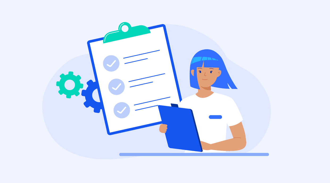 Manager reviewing restaurant checklist