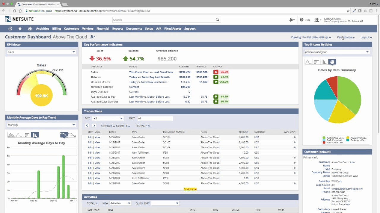 Interface of Oracle NetSuite Procurement