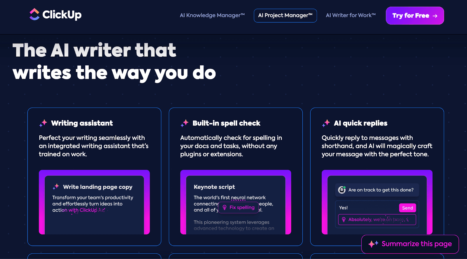 ClickUp AI features