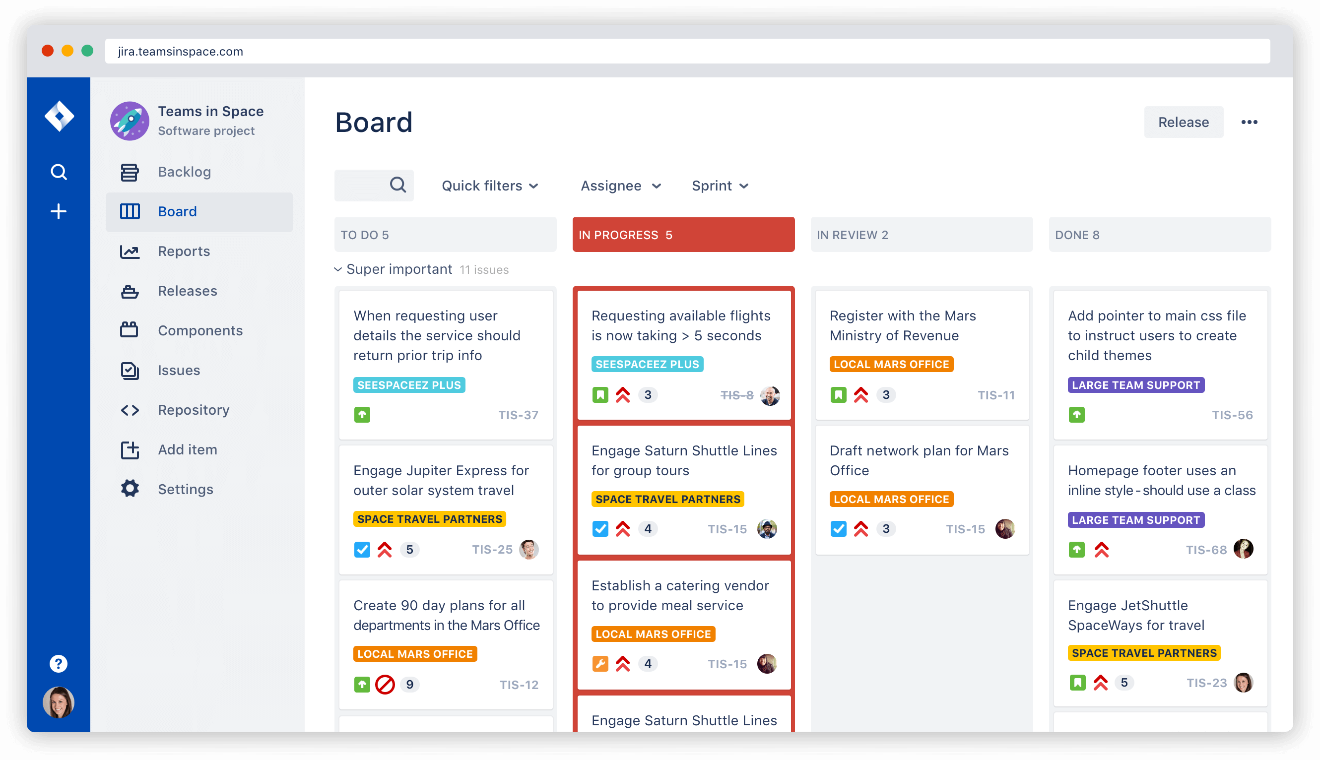 Jira agile-focused program management tool